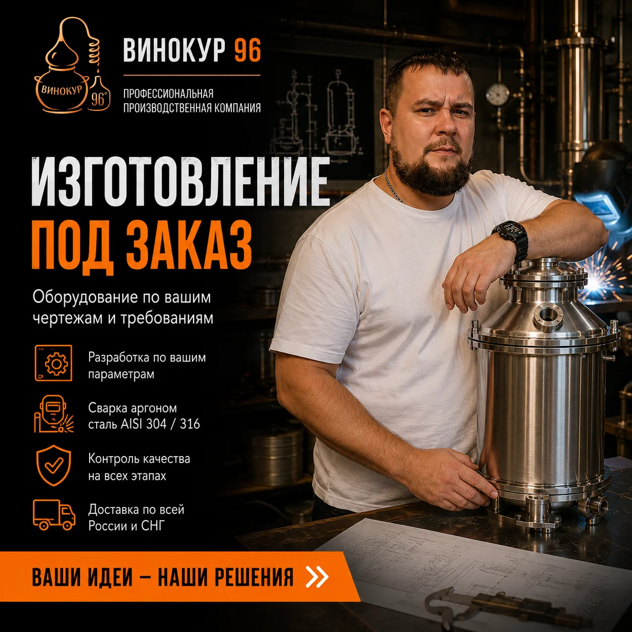 Оборудование для самогоноварения под заказ